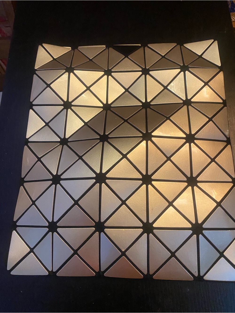 Issey miake Geometric Metallic clutch bag - Gold and Silver Triangle Accent - Picture 2 of 3